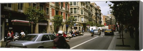 Framed Traffic On A Road, Barcelona, Spain Print