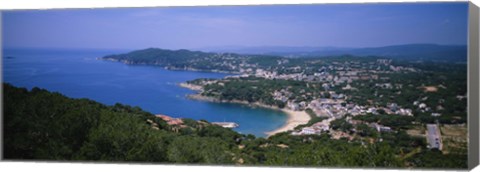 Framed High angle view of a bay, Llafranc, Costa Brava, Spain Print