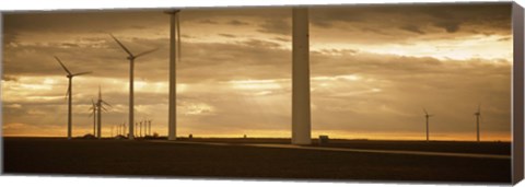 Framed Wind turbines in a field, Amarillo, Texas, USA Print