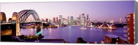 Framed Bridge over an inlet, Sydney Harbor Bridge, Sydney, New South Wales, Australia Print