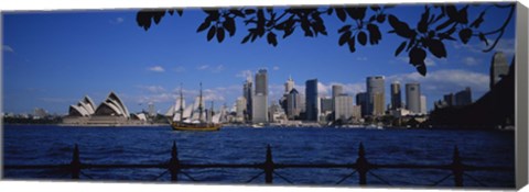 Framed Skyscrapers On The Waterfront, Sydney Opera House, Sydney, New South Wales, United Kingdom, Australia Print