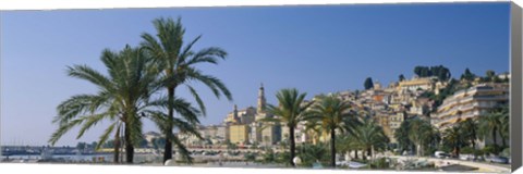 Framed Building On The Waterfront, Menton, France Print