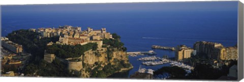 Framed High Angle View Of A City At The Waterfront, Monte Carlo, Monaco Print