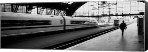 Framed Train leaving a Station, Cologne, Germany Print