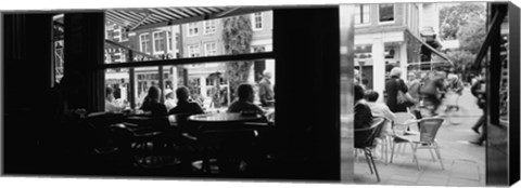 Framed Tourists In A Cafe, Amsterdam, Netherlands Print