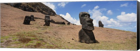 Framed Close Up of Moai statues, Easter Island, Chile Print