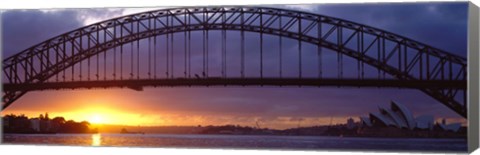 Framed Sydney Harbor Bridge, Sydney, New South Wales, United Kingdom, Australia Print