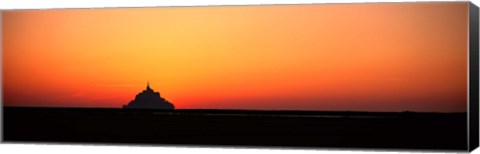 Framed Sunset at Mont Saint Michel Normandy France Print