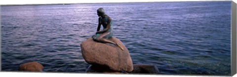 Framed Little Mermaid Statue on Waterfront Copenhagen Denmark Print