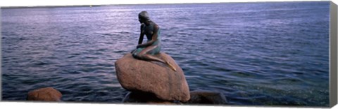 Framed Little Mermaid Statue on Waterfront Copenhagen Denmark Print