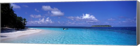 Framed Tropical Beach Ihru Maldives Print