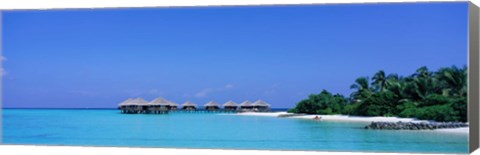 Framed Beach Cabanas, Baros, Maldives Print