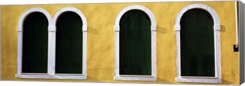 Framed Windows in Yellow Wall Venice Italy Print