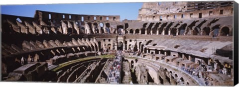 Framed High angle view of tourists in an amphitheater, Colosseum, Rome, Italy Print