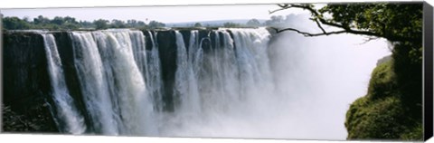 Framed Waterfall in a forest, Victoria Falls, Zimbabwe, Africa Print