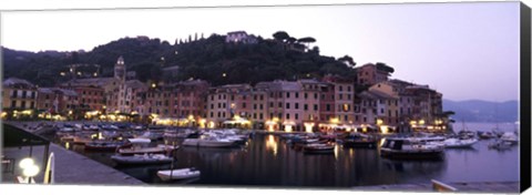 Framed Boats at a harbor, Portofino, Genoa, Liguria, Italy Print