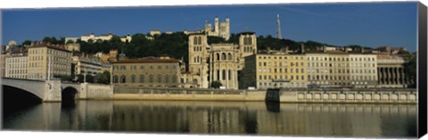 Framed Buildings On The Saone River, Lyon, France Print