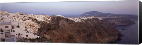 Framed Village on top of Cliffs, Santorini, Greece Print