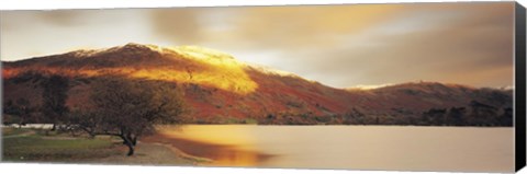 Framed Sunlight On Mountain Range, Ullswater, Lake District, Great Britain, United Kingdom Print