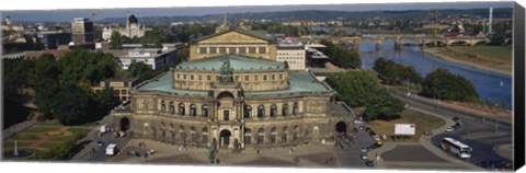 Framed High Angle View Of An Opera House, Semper Opera House, Dresden, Germany Print