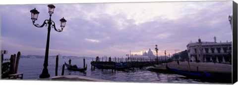 Framed Gondolas in canal with a church in the background, Sana Maria Della Salute, Grand Canal, Venice, Italy Print