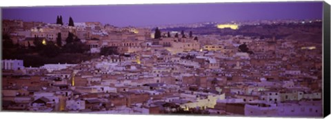 Framed Fes, Morocco at dusk Print