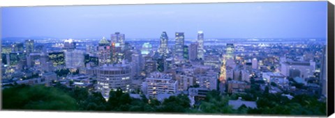 Framed Cityscape at dusk, Montreal, Quebec, Canada Print