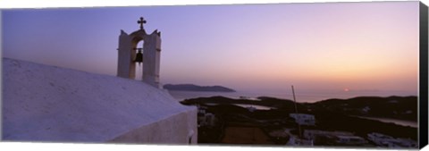 Framed Bell tower on a building, Ios, Cyclades Islands, Greece Print