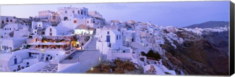 Framed White washed buildings, Santorini, Greece Print