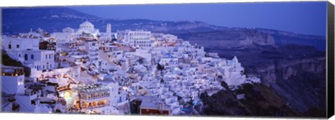 Framed High angle view of buildings, Santorini, Cyclades Islands, Greece Print