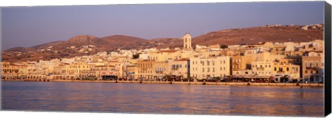 Framed Ermoupoli at sunset, Syros, Greece Print