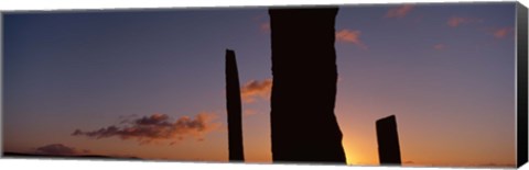 Framed Stones Of Stenness at Dusk Print