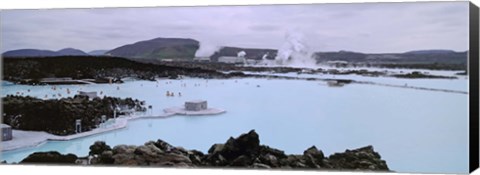 Framed People In The Hot Spring, Blue Lagoon, Reykjavik, Iceland Print