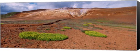 Framed Steam Emitting From The Ground, Lehmjukur Thermal Area, Iceland Print