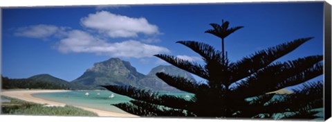 Framed Panoramic View Of A Coastline, Lord Howe Island, Australia Print