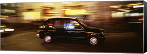 Framed England, London, Black cab in the night Print