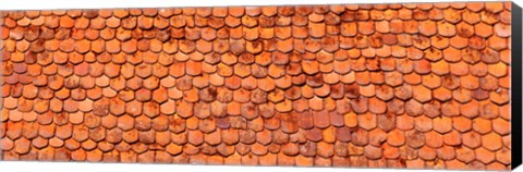 Framed Close-Up Of Old Roof Tiles, Rothenburg, Germany Print