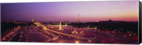 Framed High angle view of Paris at dusk Print