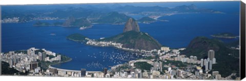 Framed Aerial View of Rio De Janeiro, Brazil Print