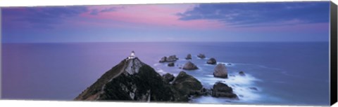 Framed High angle view of a lighthouse, Nugget Point, The Catlins, South Island New Zealand, New Zealand Print