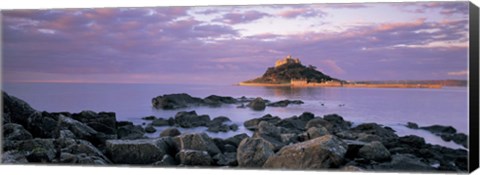 Framed Castle on top of a hill, St Michael&#39;s Mount, Cornwall, England Print