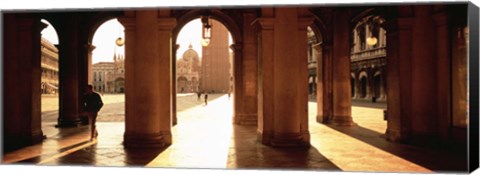 Framed Tourists in a building, Venice, Italy Print