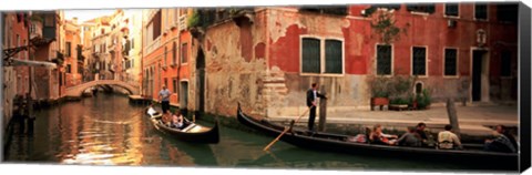 Framed Tourists in a gondola, Venice, Italy Print