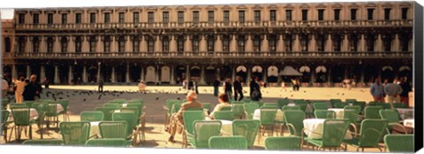 Framed Tourists outside of a building, Venice, Italy Print