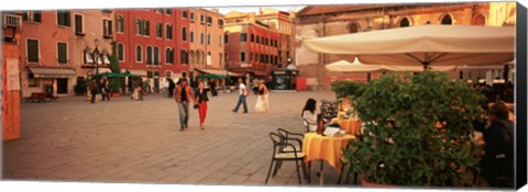 Framed Tourists in a city, Venice, Italy Print