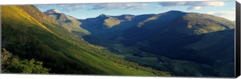 Framed High Angle View Of Grass Covering Mountains, Stob Ban, Glen Nevis, Scotland, United Kingdom Print