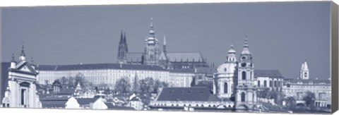 Framed Buildings In A City, Hradcany Castle, St. Nicholas Church, Prague, Czech Republic Print