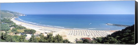 Framed High angle view of the beach, Sperlonga, Lazio, Italy Print