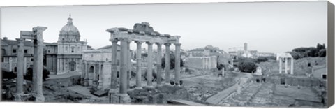 Framed Ruins Of An Old Building, Rome, Italy (black and white) Print