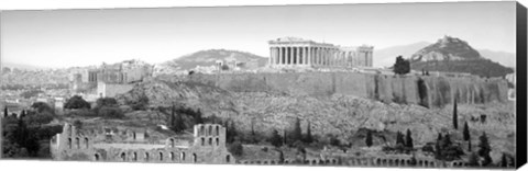 Framed High Angle View Of Buildings In A City, Parthenon, Acropolis, Athens, Greece Print